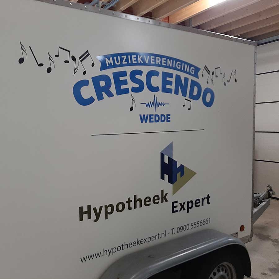 Aanhanger Belettering Crescendo
