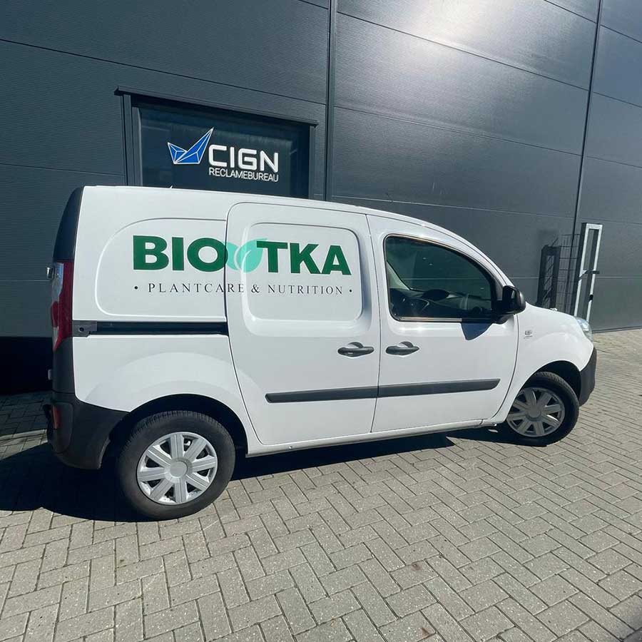 BioTKA Bestelbus Belettering