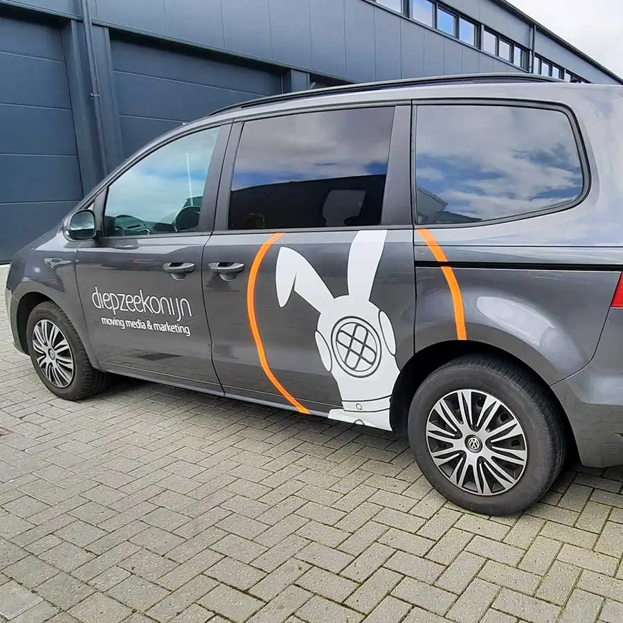 VW Sharan Belettering Diepzeekonijn