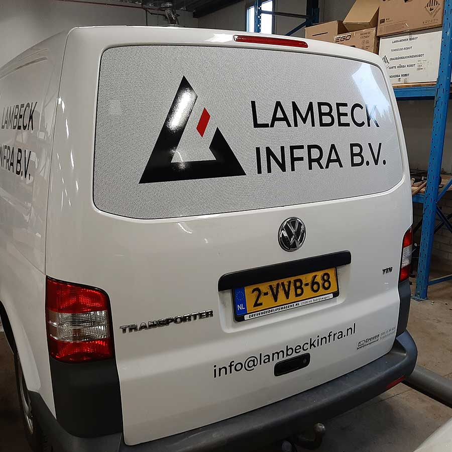 VW Transporter Belettering Lambeck Infra
