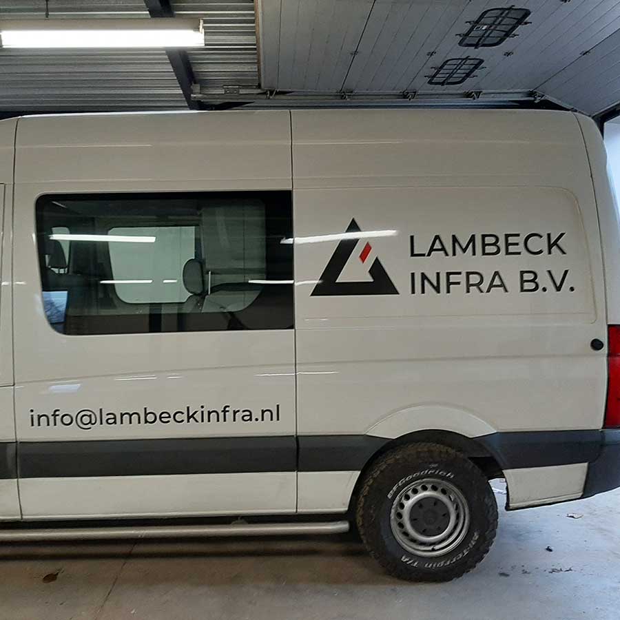VW Transporter Belettering Lambeck Infra