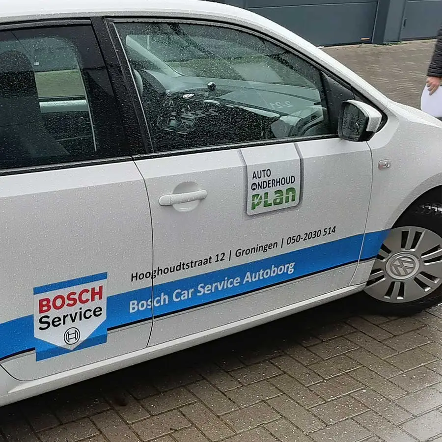VW UP Belettering Bosch Carservice Autoborg