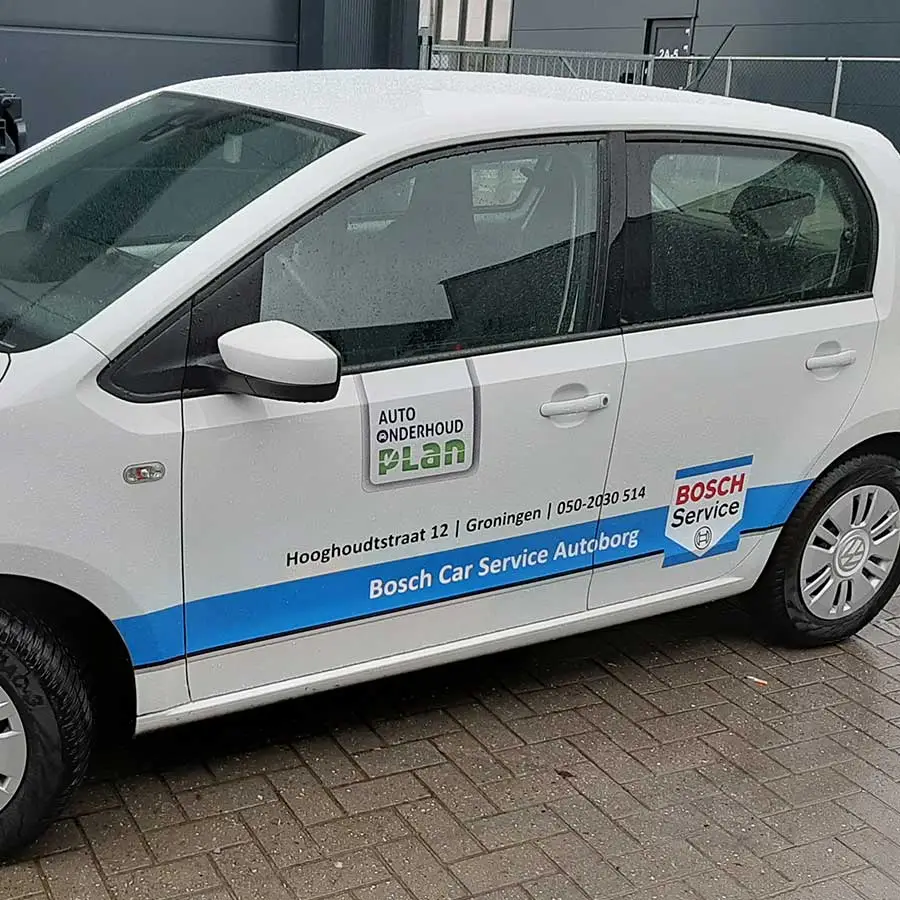 VW UP Belettering Bosch Carservice Autoborg