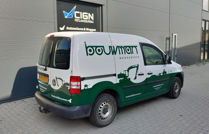 Bouwman auto wrap auto bestickeren reclamebureau cign