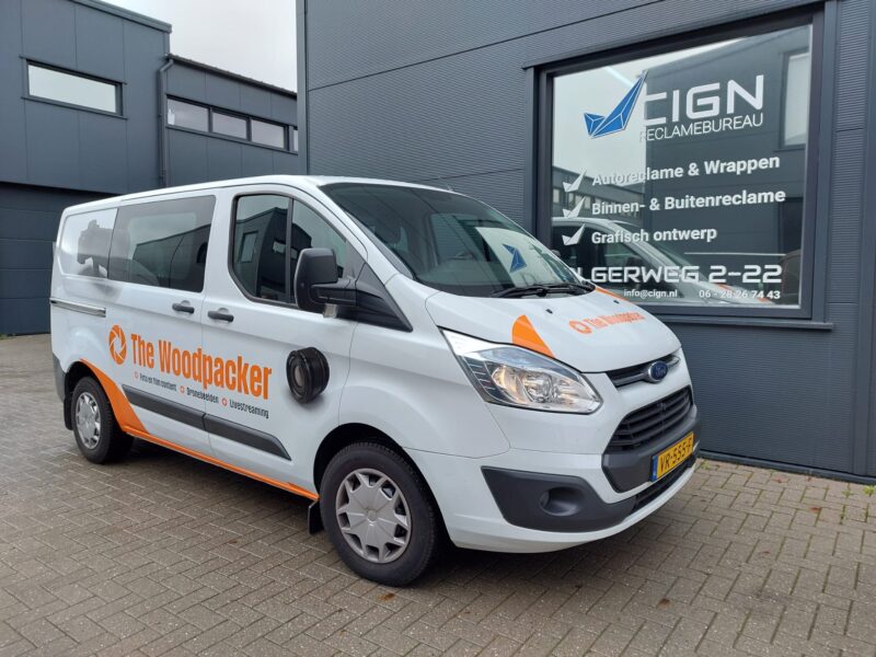 Woodpacker bus bestickeren bus wrappen reclamebureau cign