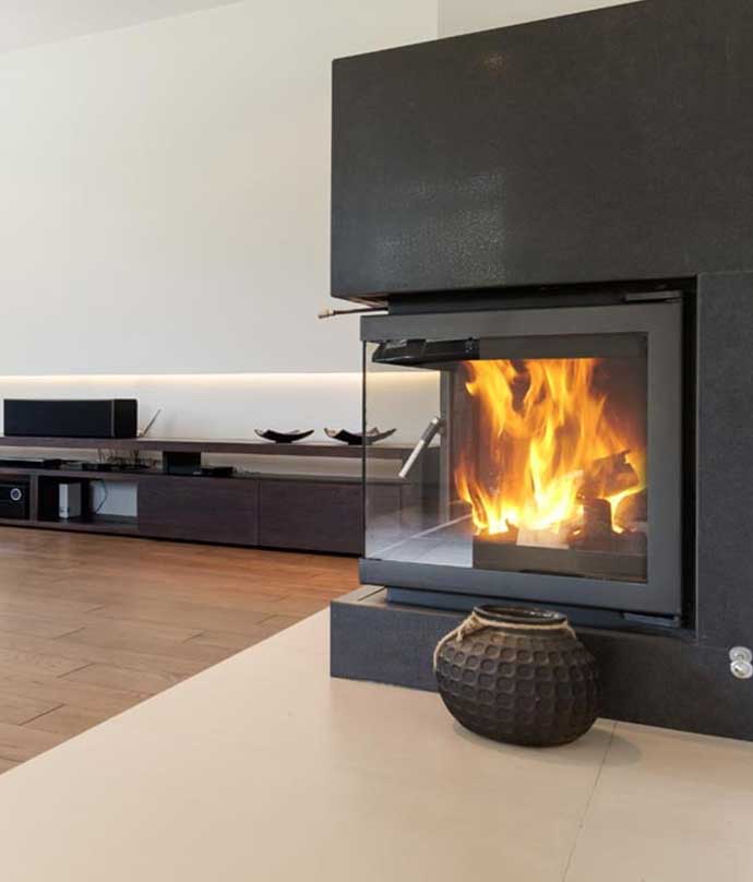 schouw met openhaart interieurfolie