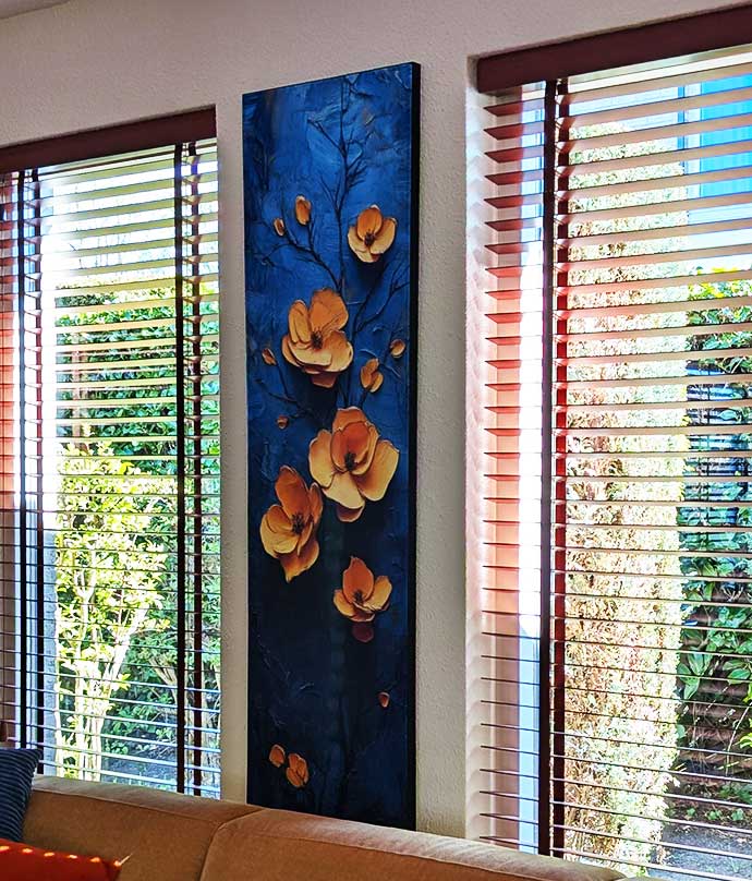 textieldoek frame modern art bloemen cign