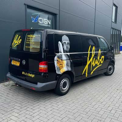 hubo vw transporter wrappen zwart cign
