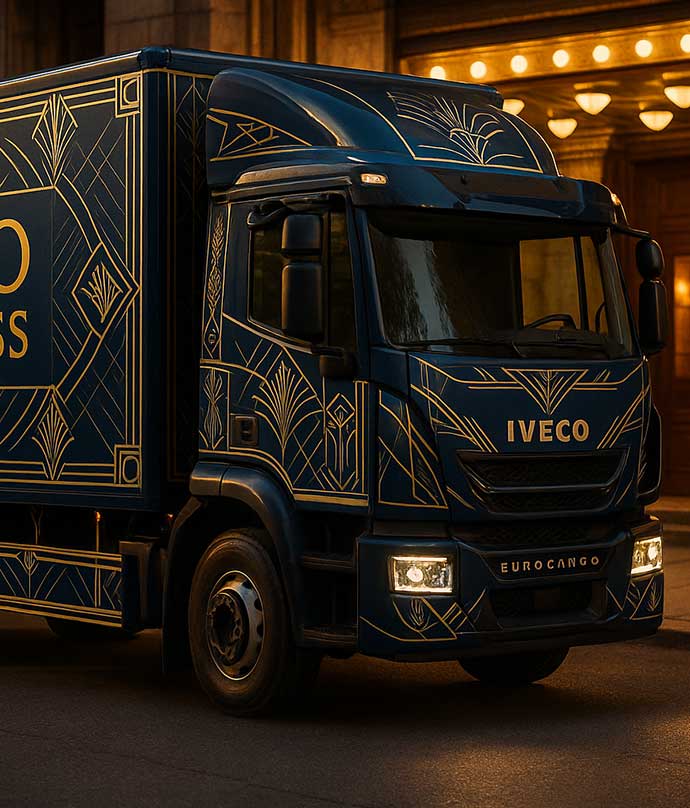vrachtwagen bestickeren art deco